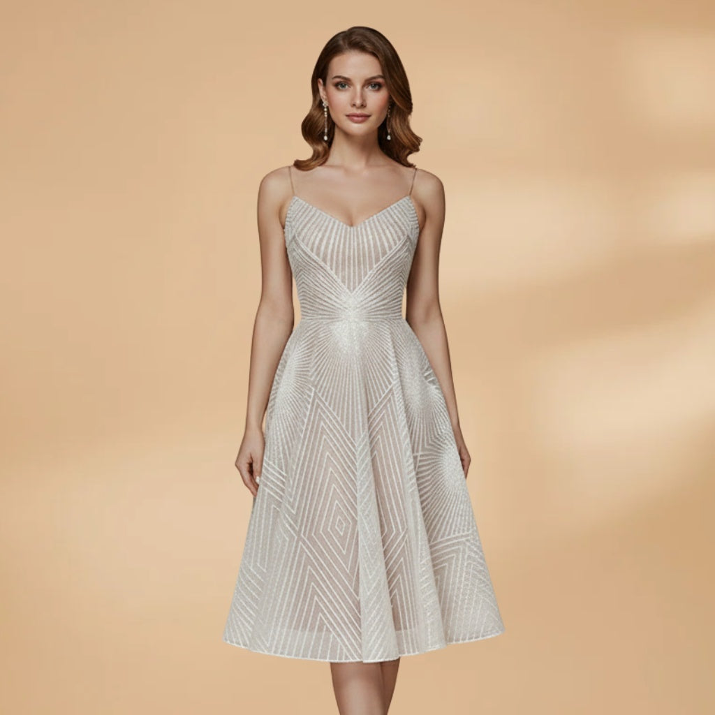 Joana | Vestido Midi de Festa Mulher Alças Finas
