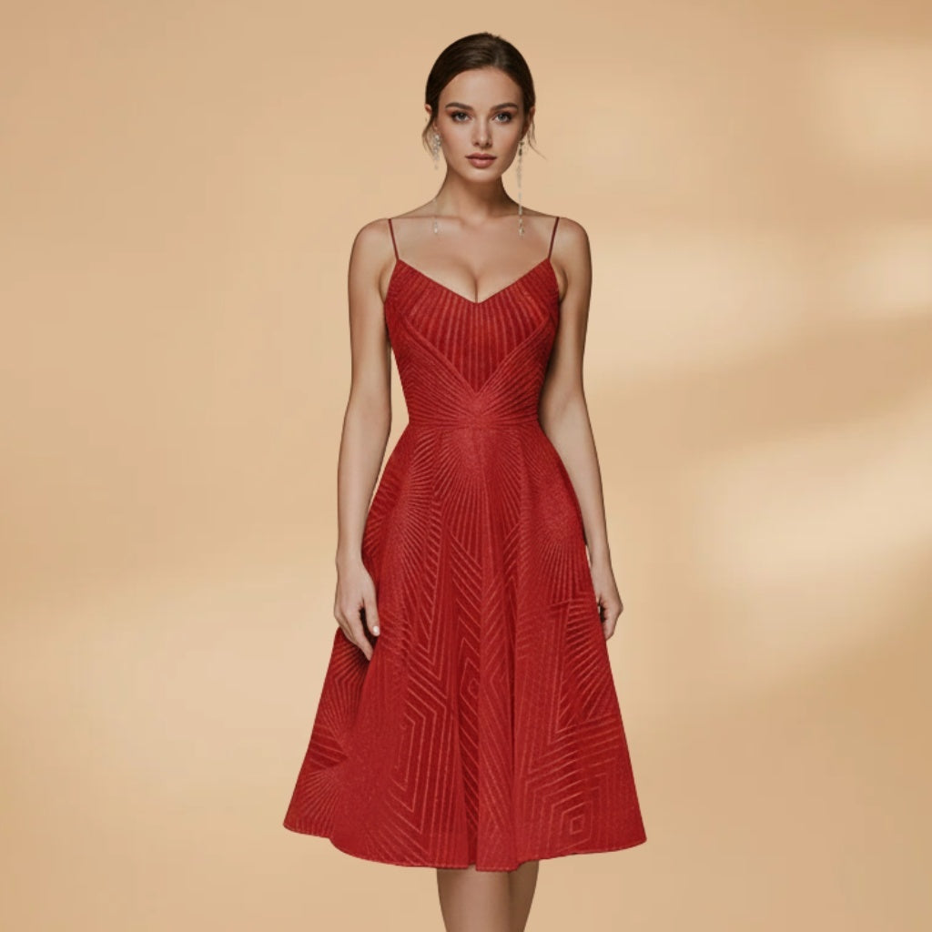 Joana | Vestido Midi de Festa Mulher Alças Finas