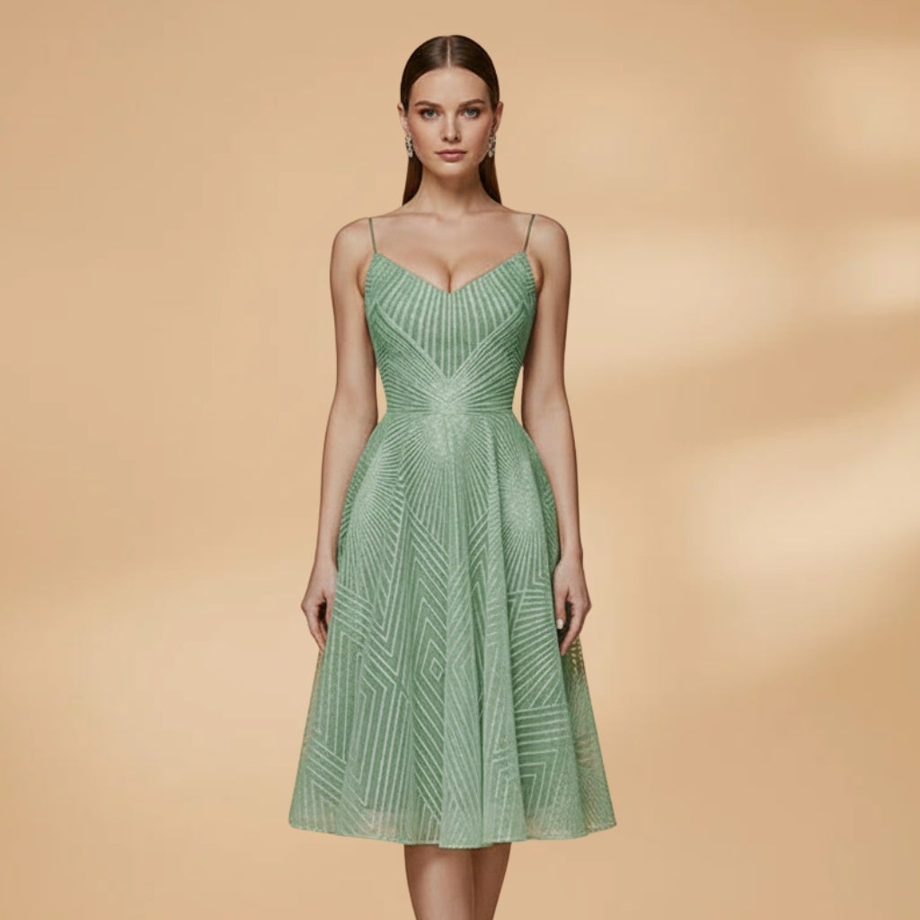 Joana | Vestido Midi de Festa Mulher Alças Finas