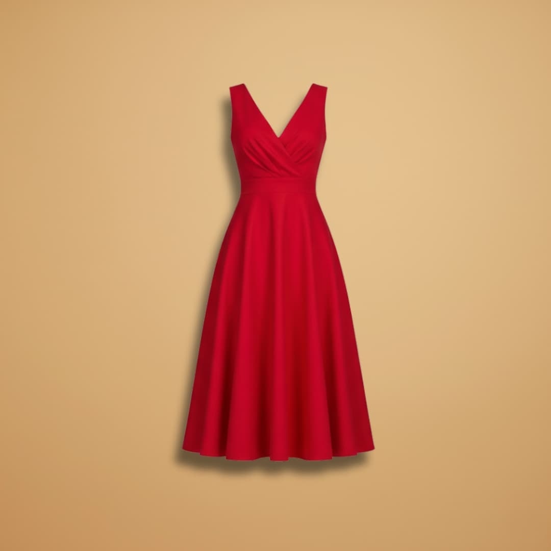 Mónica | Vestido Midi de Festa Mulher Decote V