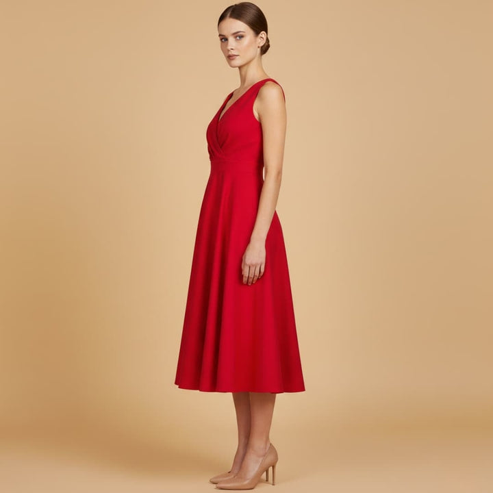 Mónica | Vestido Midi de Festa Mulher Decote V