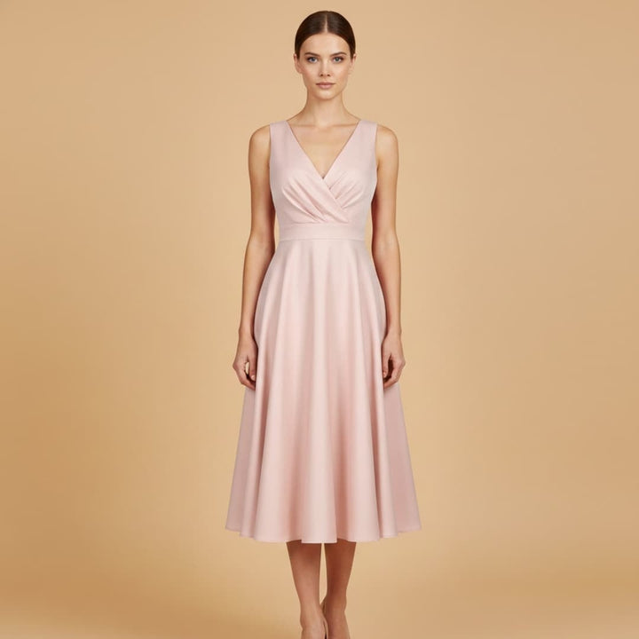 Mónica | Vestido Midi de Festa Mulher Decote V
