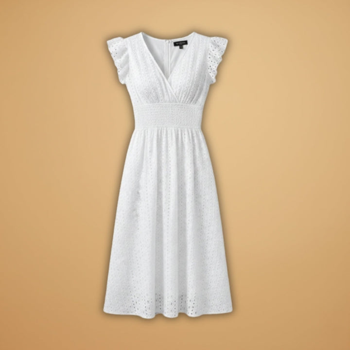 Alice | Vestido Midi de Verão Decote V Mulher Renda
