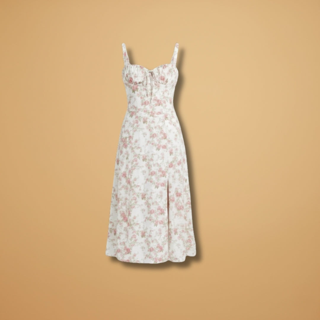 Rita | Vestido Midi de Verão Estampado Mulher Alças
