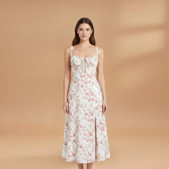 Rita | Vestido Midi de Verão Estampado Mulher Alças