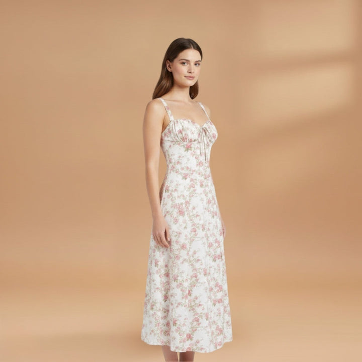 Rita | Vestido Midi de Verão Estampado Mulher Alças