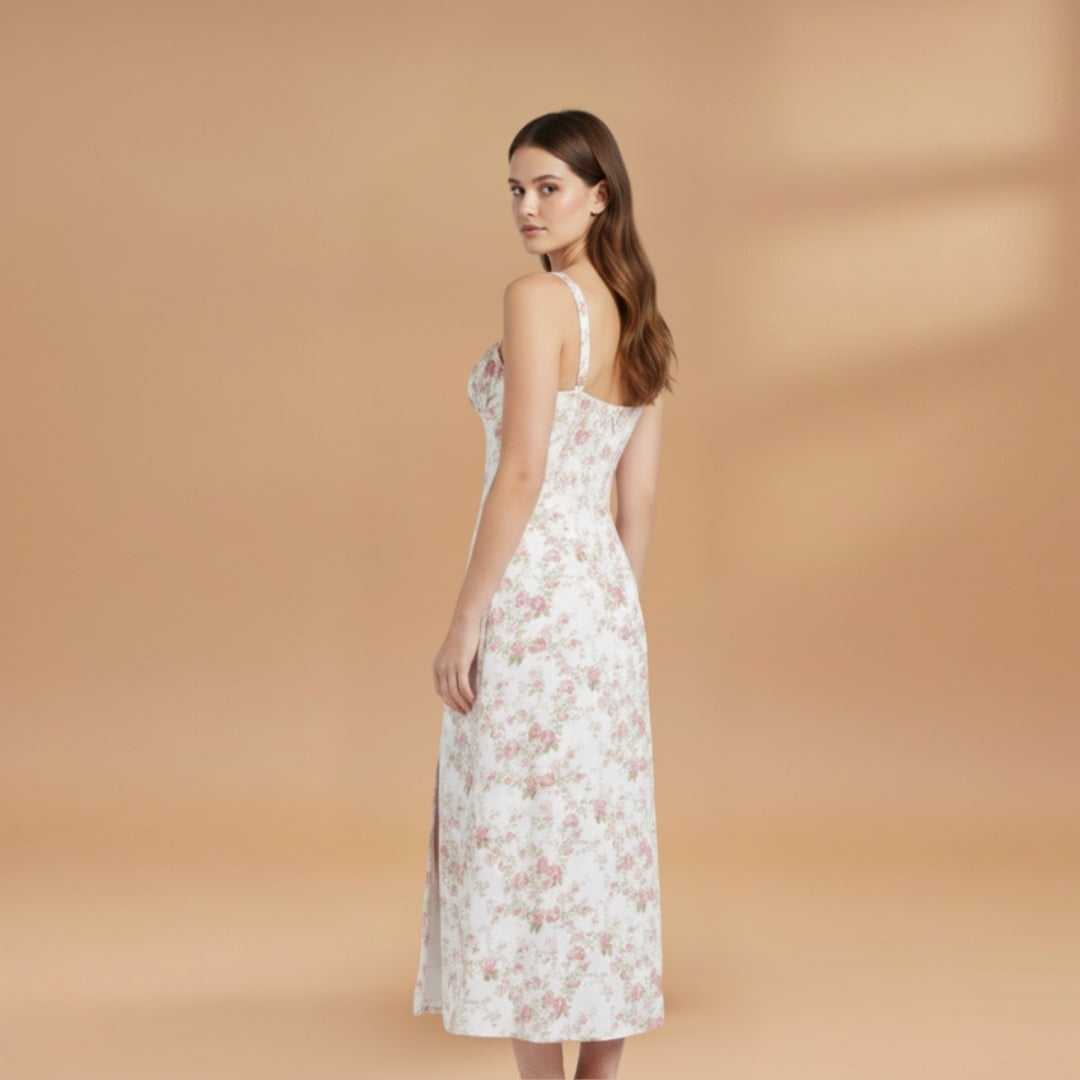 Rita | Vestido Midi de Verão Estampado Mulher Alças