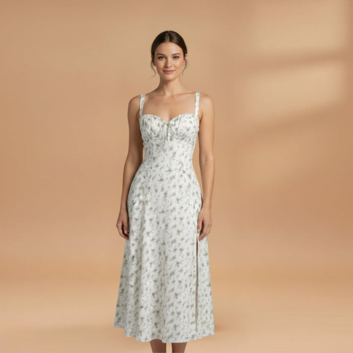 Rita | Vestido Midi de Verão Estampado Mulher Alças