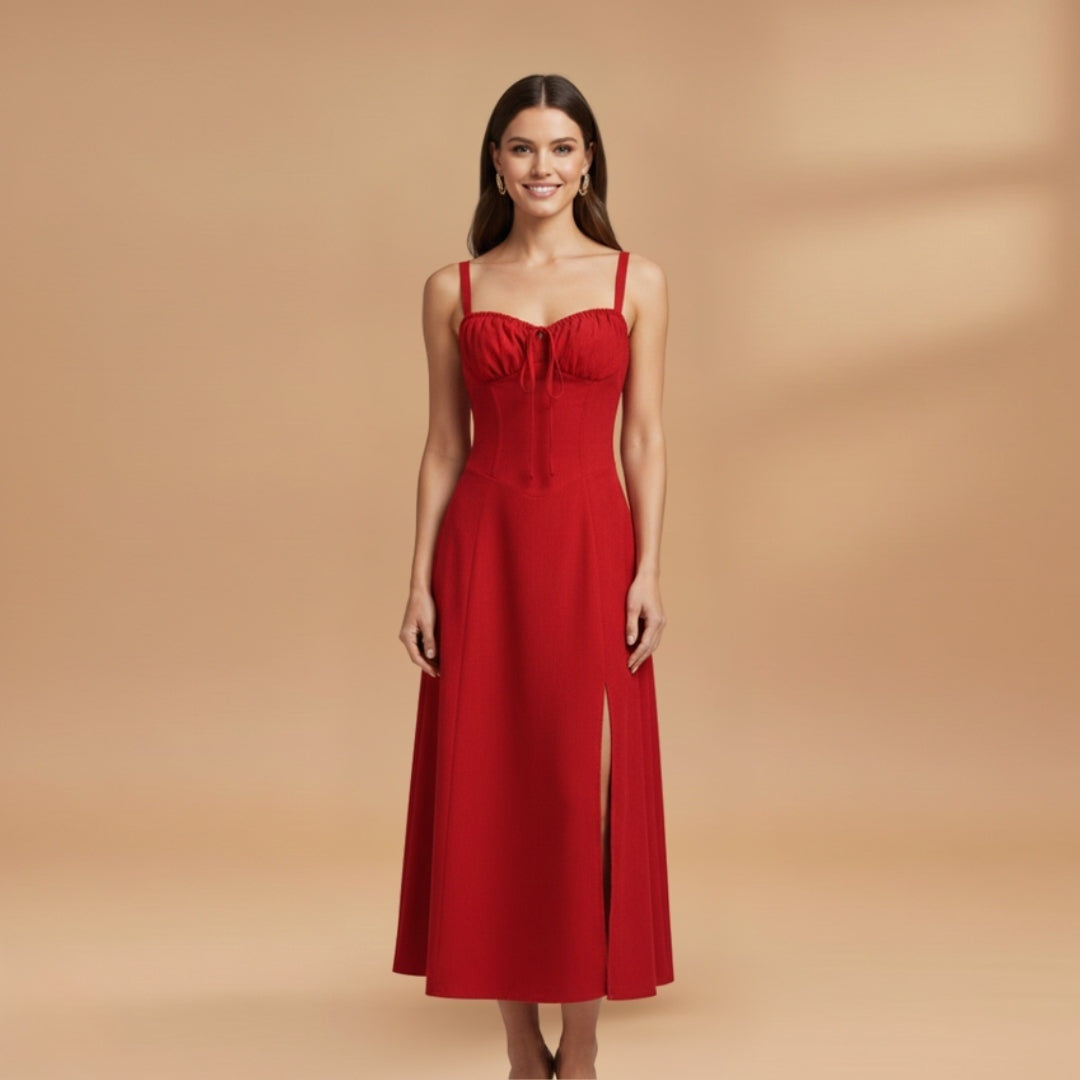 Rita | Vestido Midi de Verão Estampado Mulher Alças