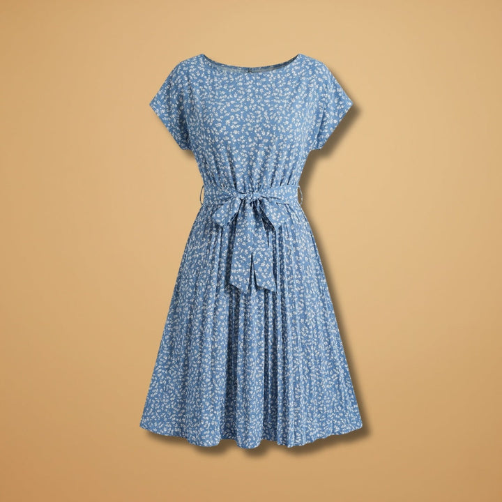 Laura | Vestido Midi de Verão Estampado Mulher Cinto