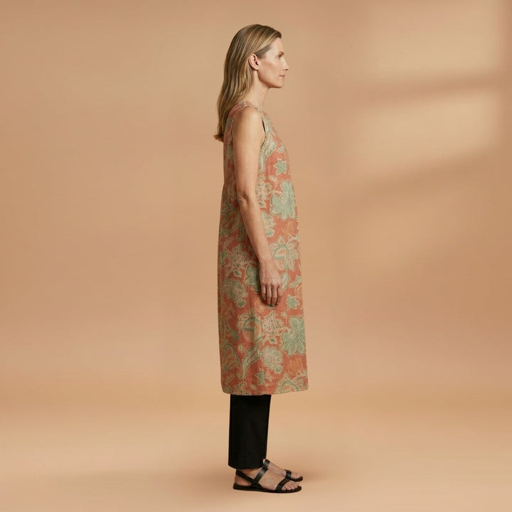 Catarina | Vestido Midi de Verão Estampado Mulher Sem Mangas