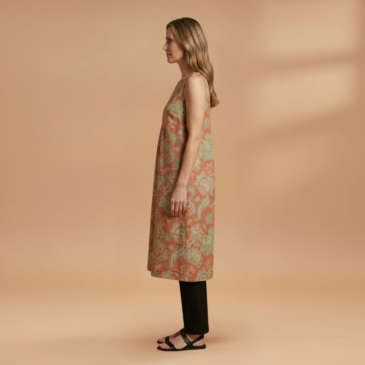Catarina | Vestido Midi de Verão Estampado Mulher Sem Mangas
