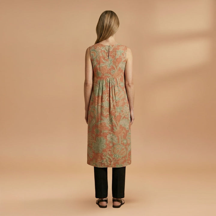 Catarina | Vestido Midi de Verão Estampado Mulher Sem Mangas