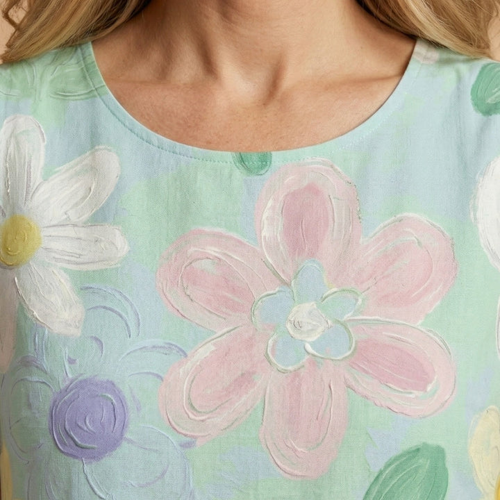 Fátima | Vestido Midi de Verão Estampado Mulher Sem Mangas