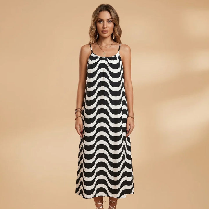 Alexandra | Vestido Midi de Verão Mulher Alças Estampado
