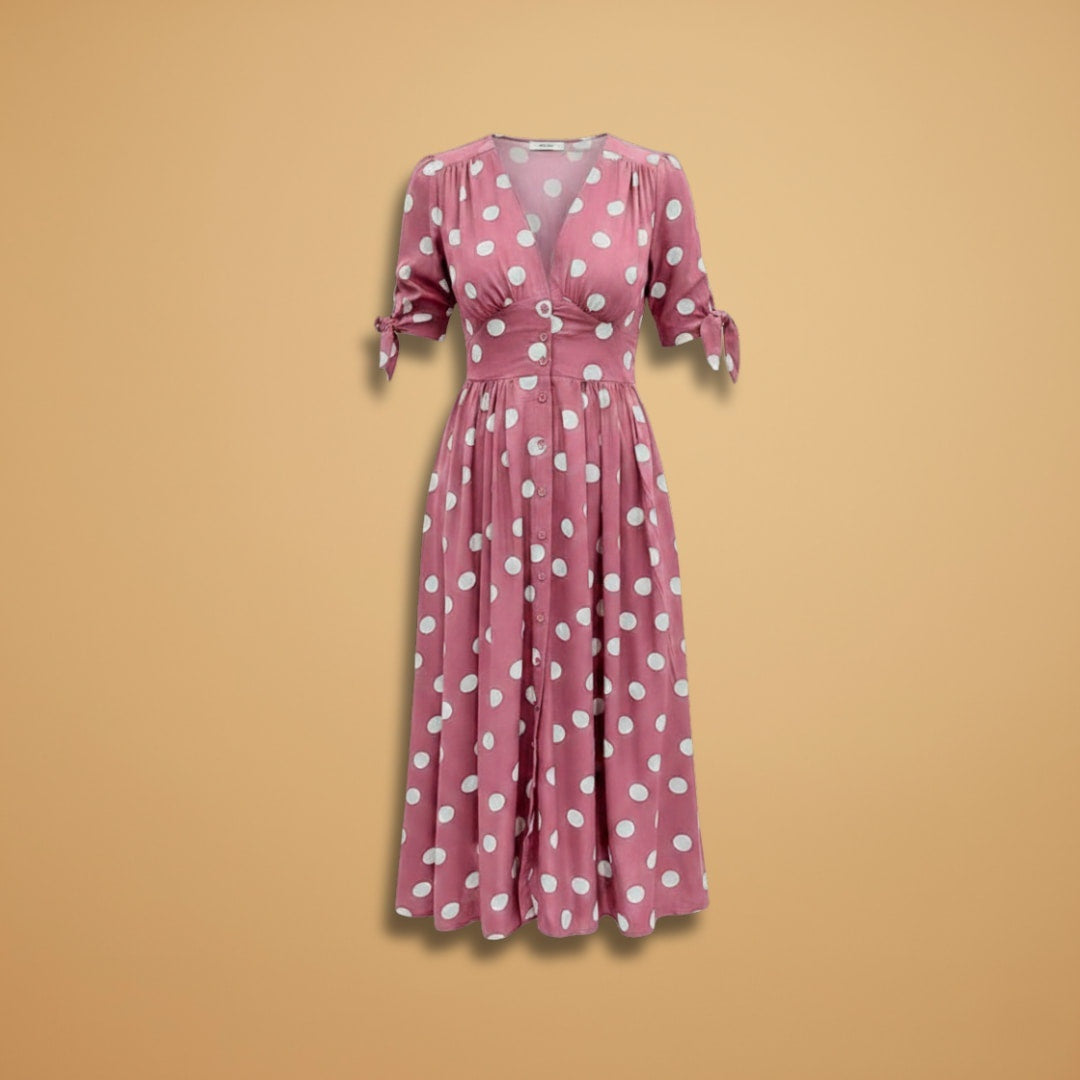 Sara | Vestido Midi de Verão Mulher Botões