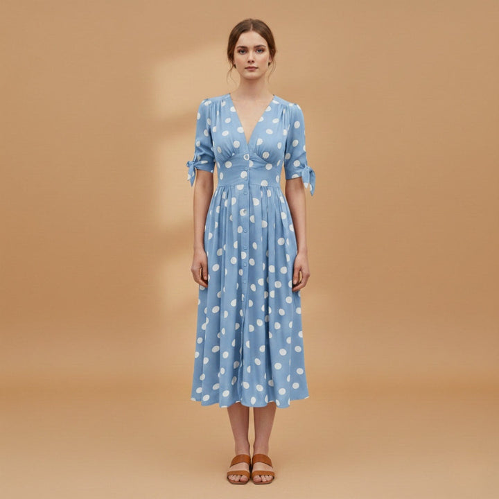 Sara | Vestido Midi de Verão Mulher Botões