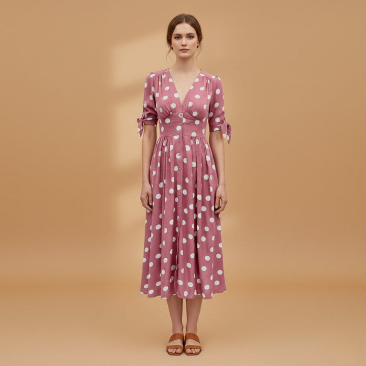 Sara | Vestido Midi de Verão Mulher Botões