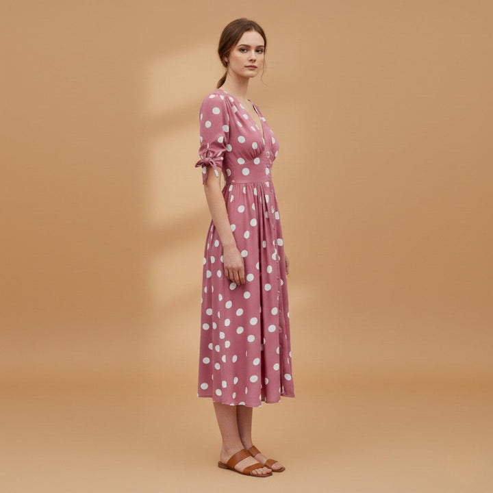 Sara | Vestido Midi de Verão Mulher Botões