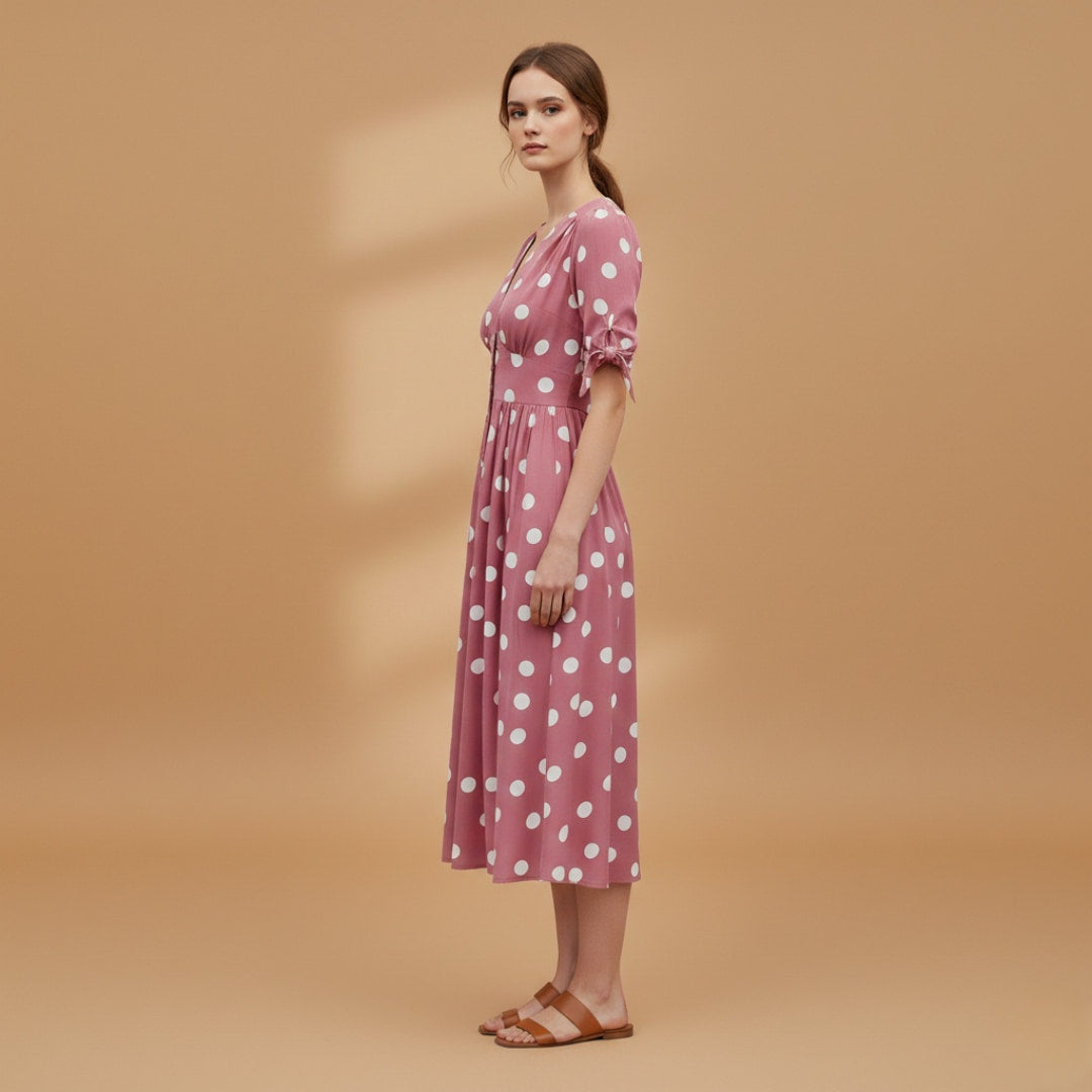 Sara | Vestido Midi de Verão Mulher Botões