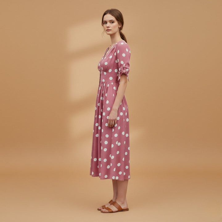 Sara | Vestido Midi de Verão Mulher Botões