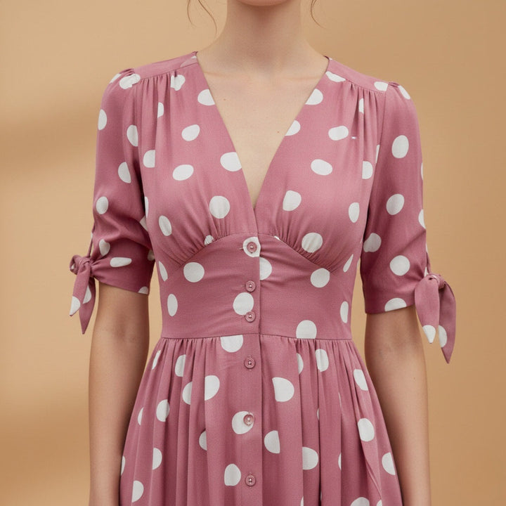 Sara | Vestido Midi de Verão Mulher Botões