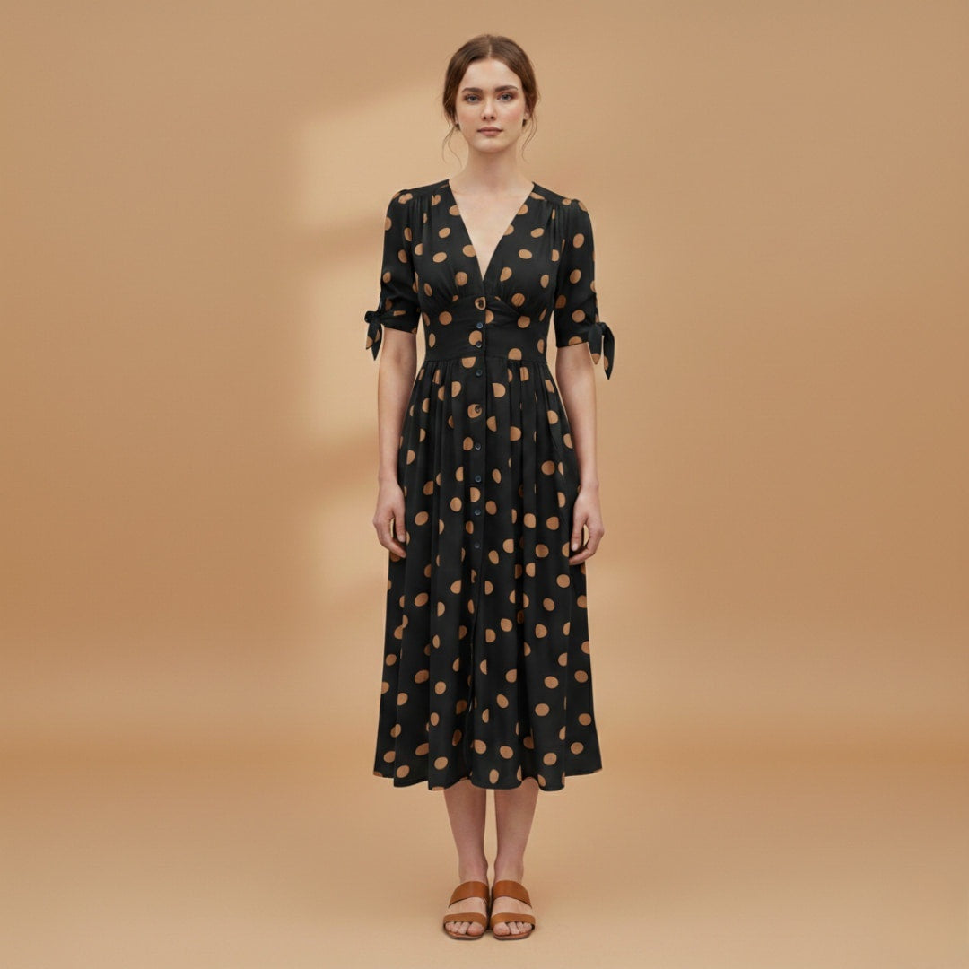 Sara | Vestido Midi de Verão Mulher Botões