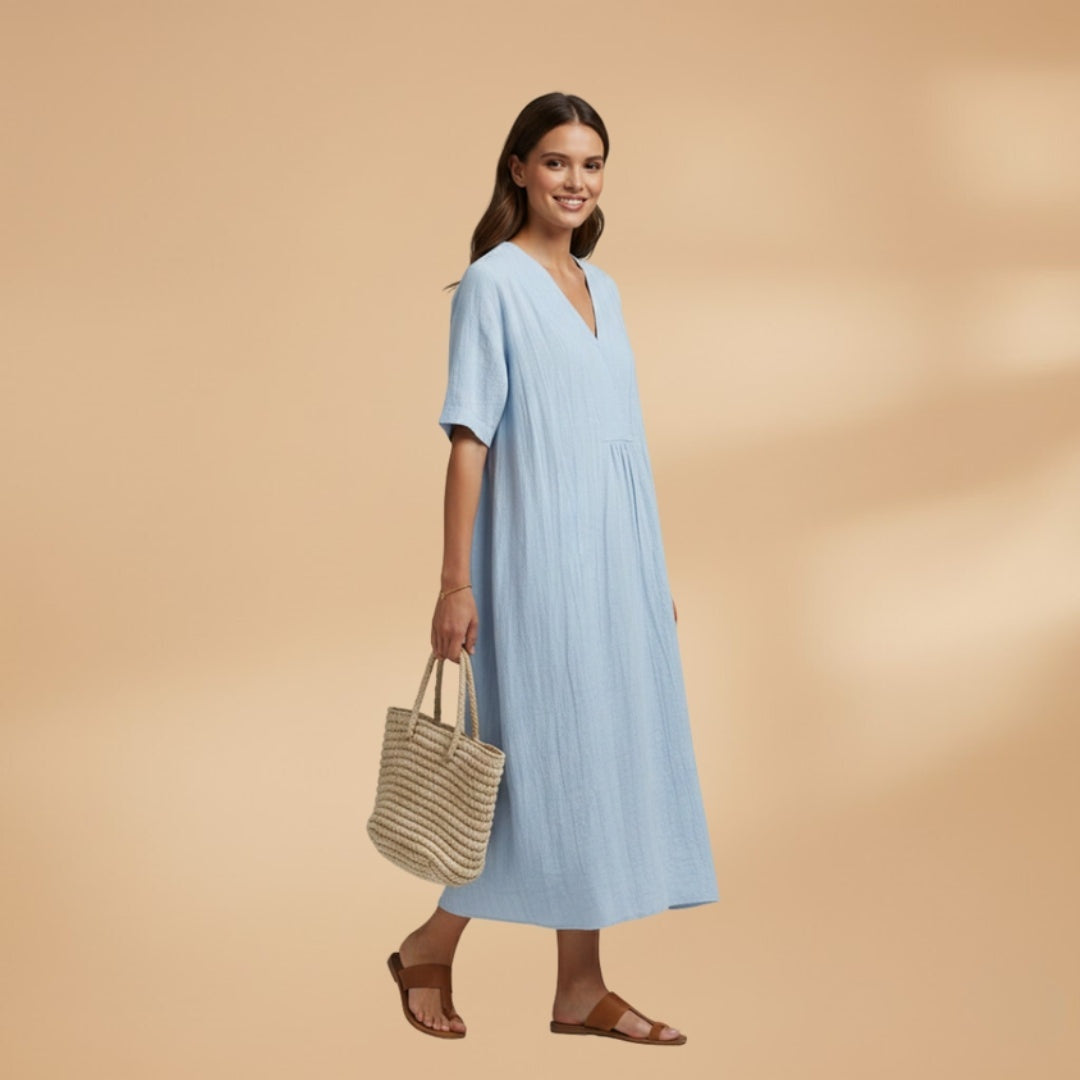 Dulce | Vestido Midi de Verão Mulher Decote V