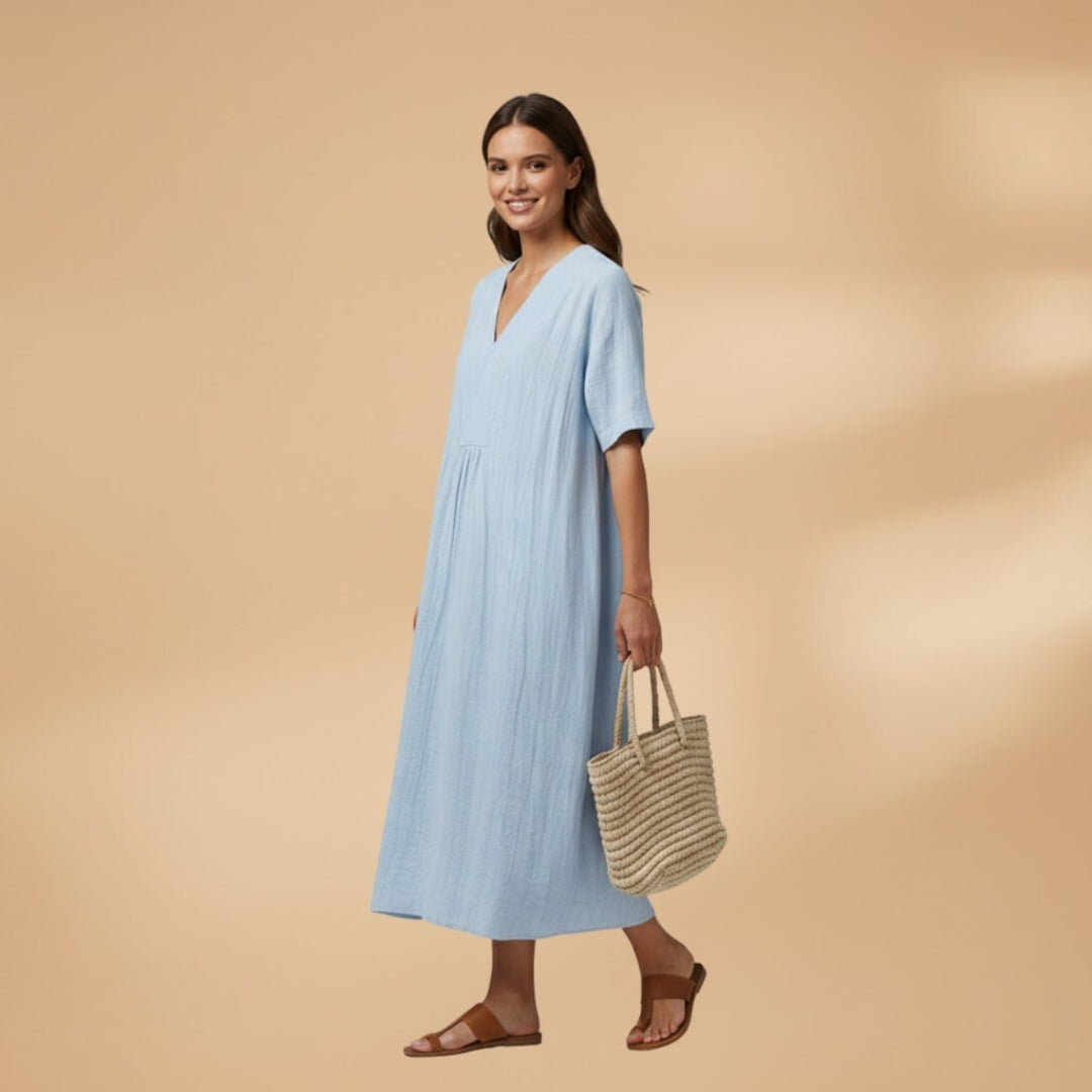 Dulce | Vestido Midi de Verão Mulher Decote V