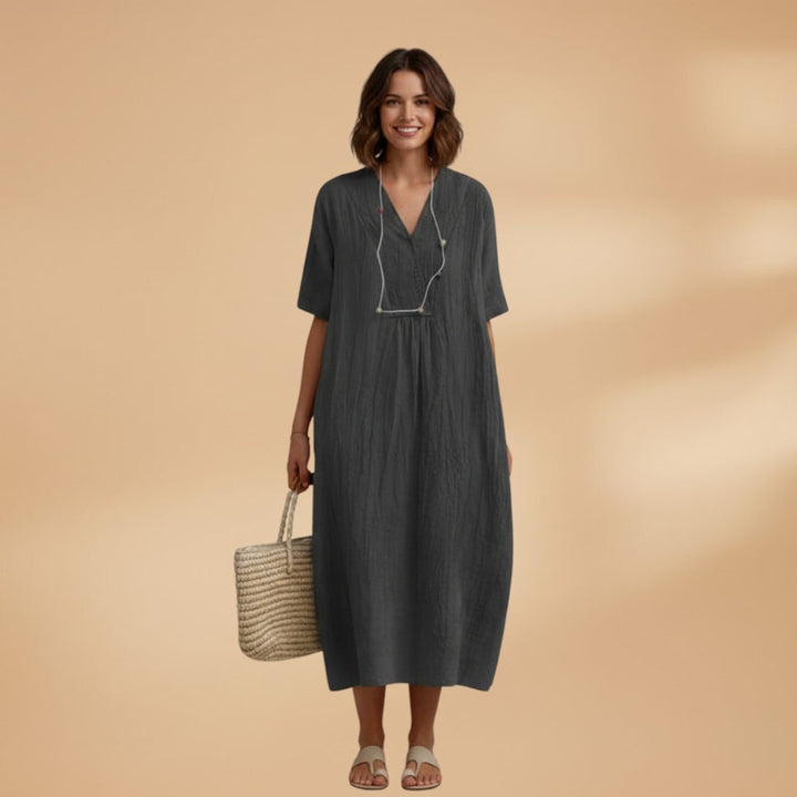 Dulce | Vestido Midi de Verão Mulher Decote V