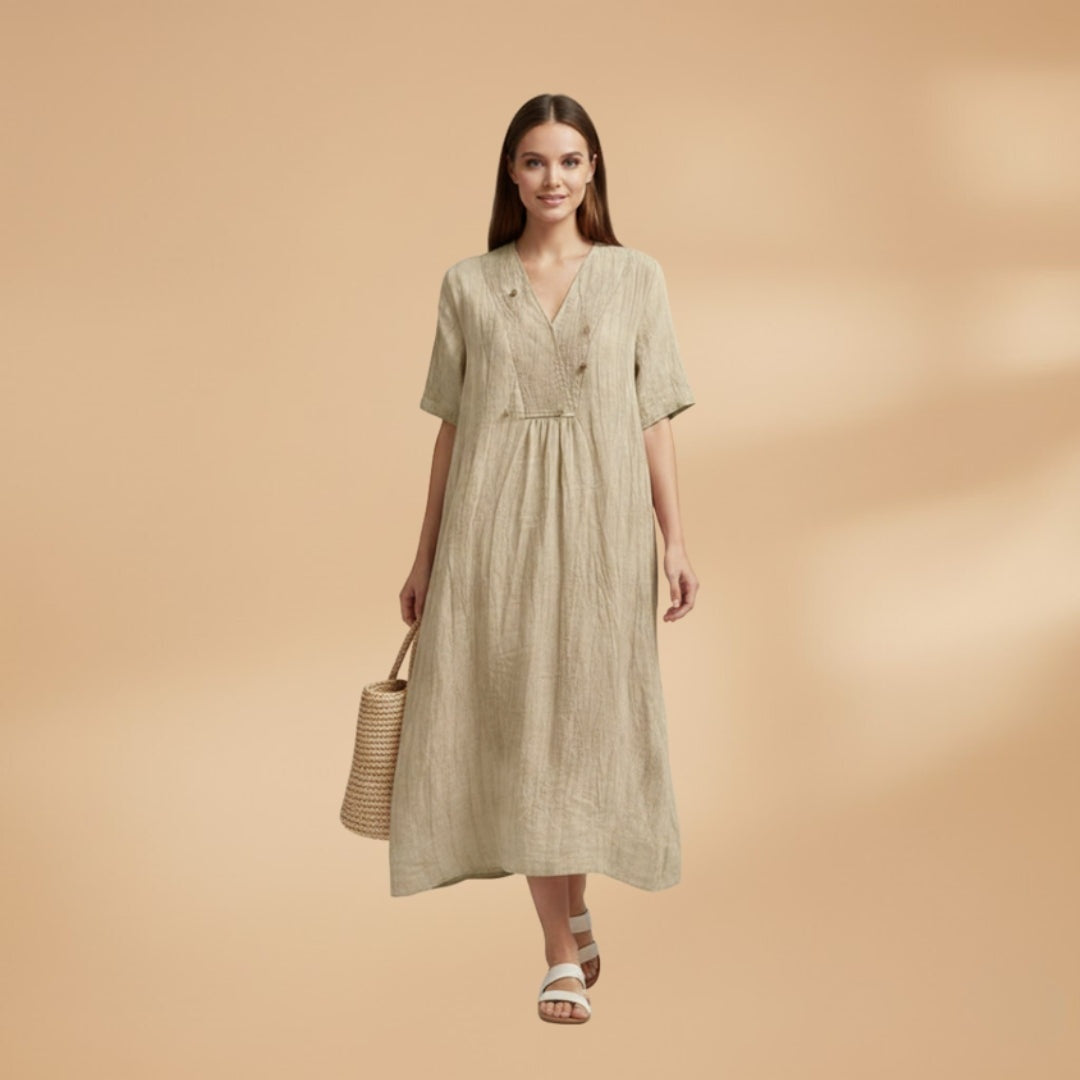 Dulce | Vestido Midi de Verão Mulher Decote V