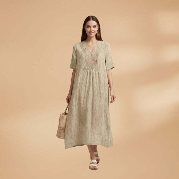 Dulce | Vestido Midi de Verão Mulher Decote V