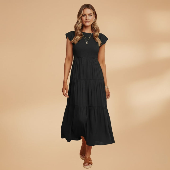 Francisca | Vestido Midi de Verão Mulher Manga Borboleta