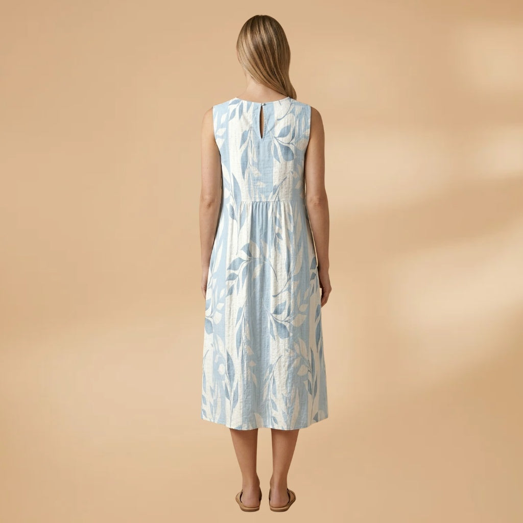 Diana | Vestido Midi de Verão Mulher Sem Mangas Estampado