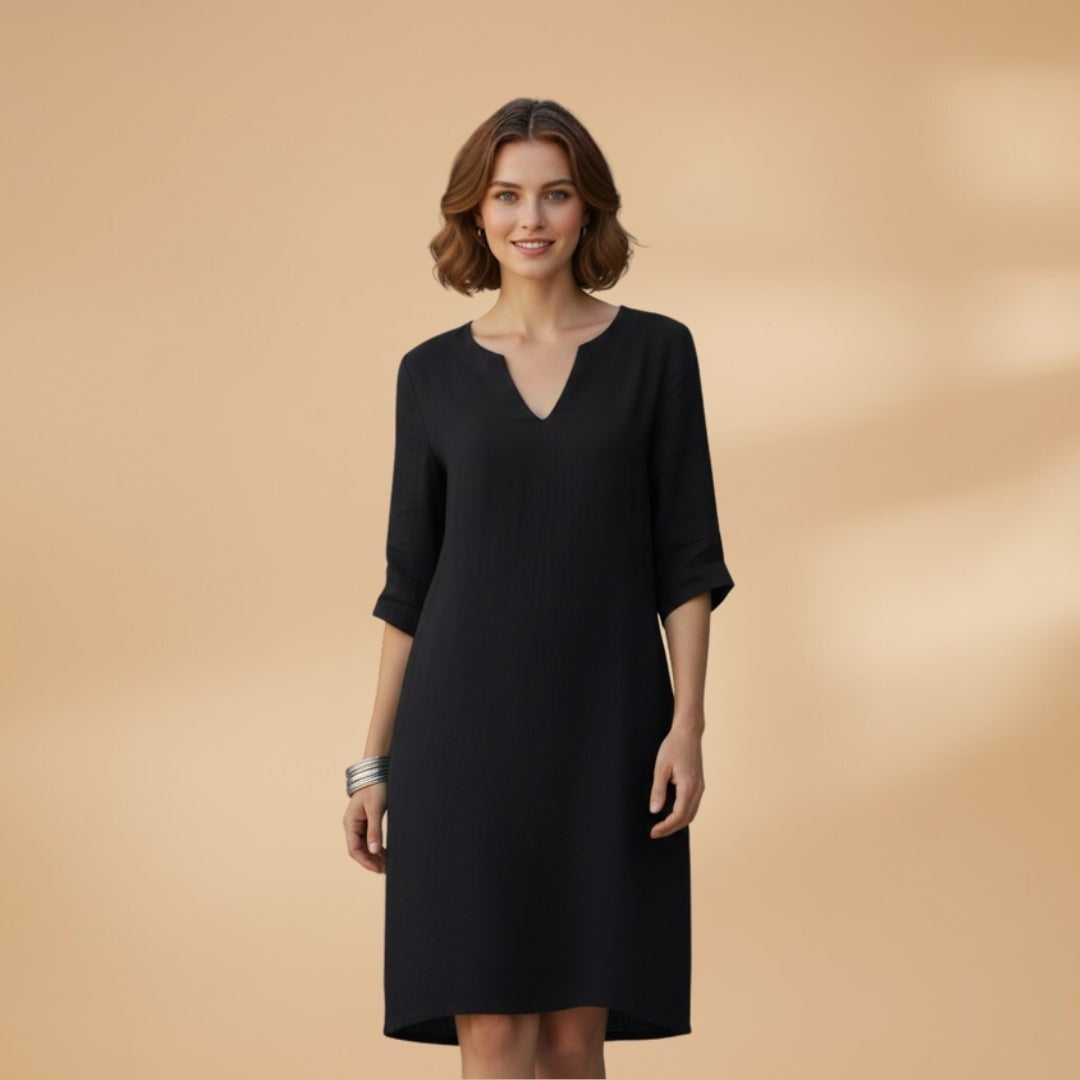 Mariana | Vestido Midi Decote V Mulher Manga 3/4