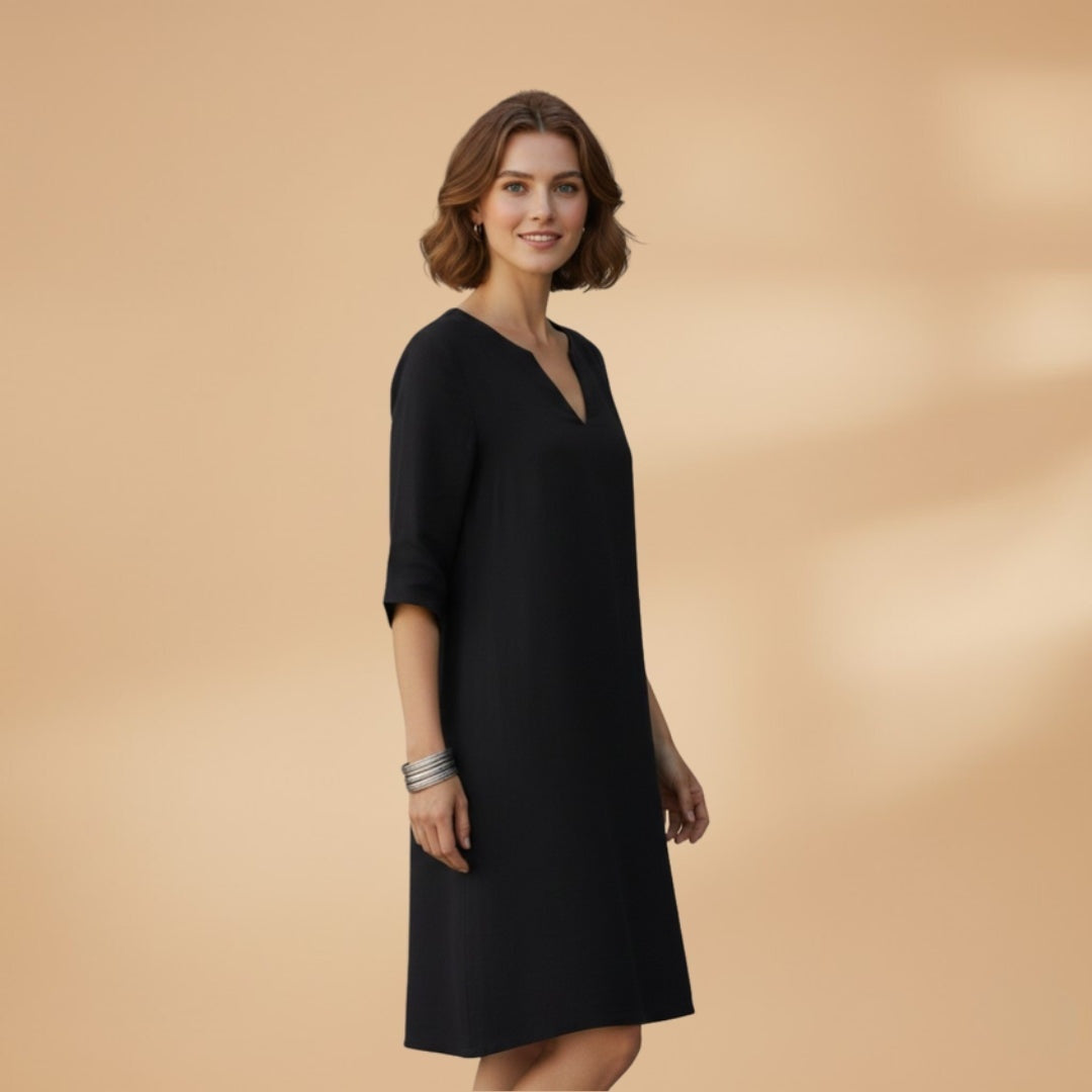 Mariana | Vestido Midi Decote V Mulher Manga 3/4