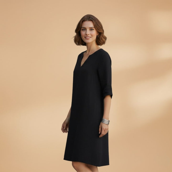 Mariana | Vestido Midi Decote V Mulher Manga 3/4