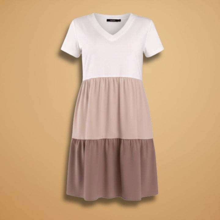 Margarida | Vestido Midi Degradê Mulher Manga Curta