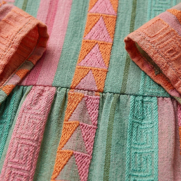 Francisca | Vestido Midi Estampado de Verão Mulher Manga 3/4