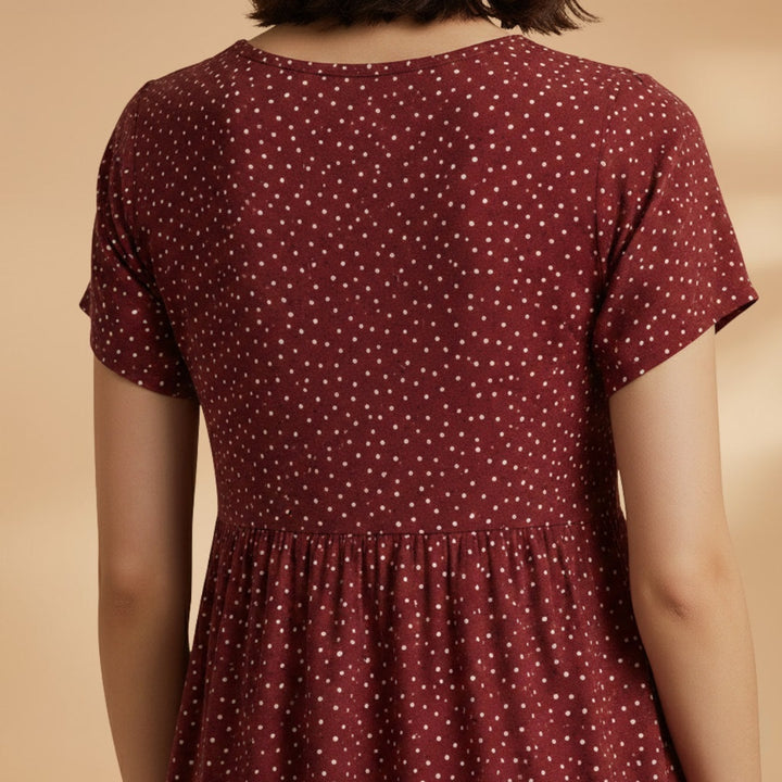 Inês | Vestido Midi Estampado de Verão Mulher Manga Curta