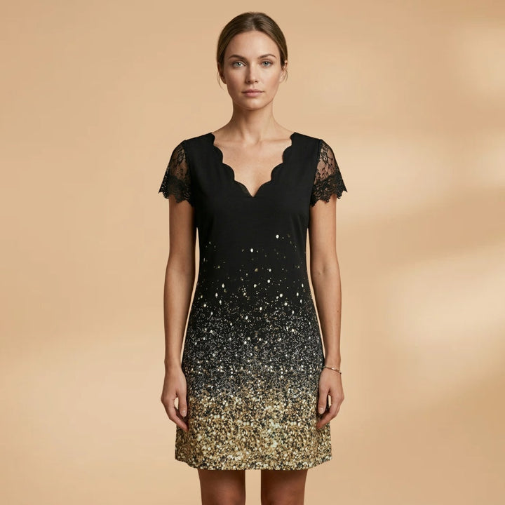 Cláudia | Vestido Midi Estampado Floral Mulher Renda
