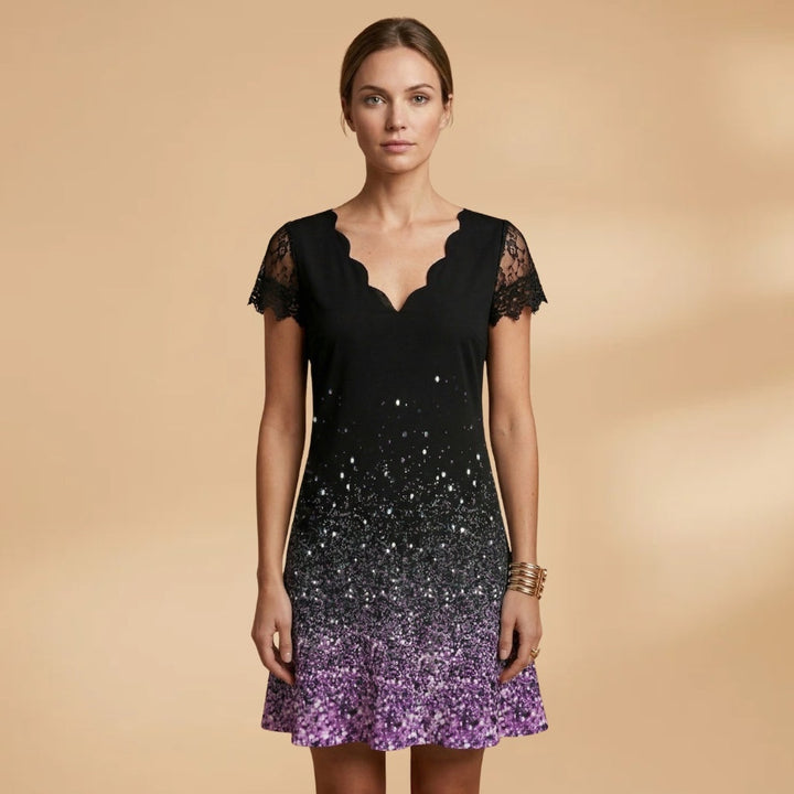 Cláudia | Vestido Midi Estampado Floral Mulher Renda