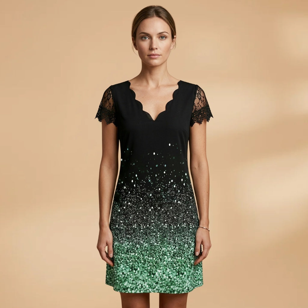 Cláudia | Vestido Midi Estampado Floral Mulher Renda