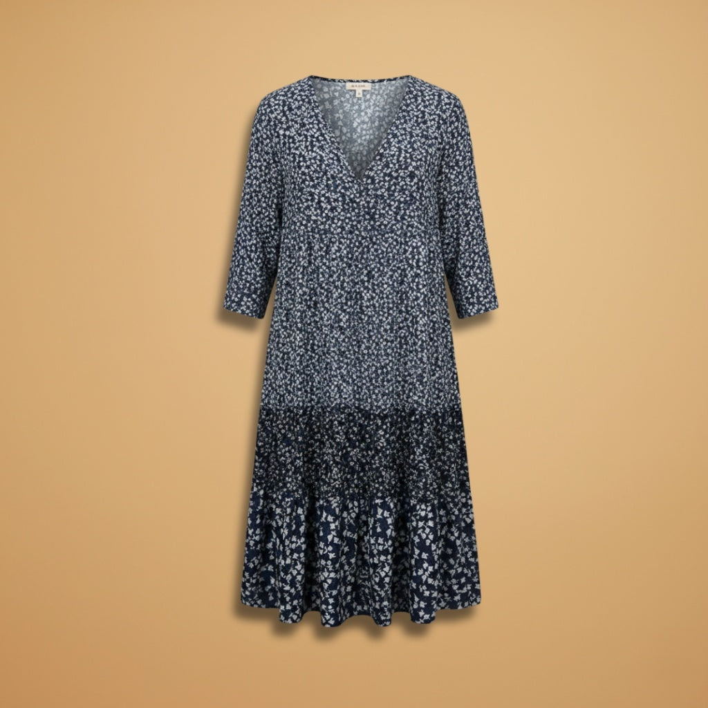 Violeta | Vestido Midi Estampado Mulher Decote V