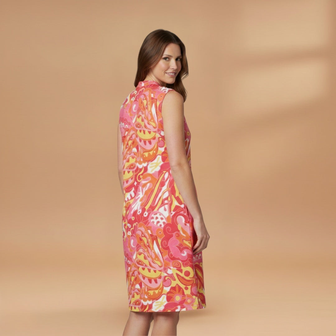 Sandra | Vestido Midi Estampado Mulher Decote V