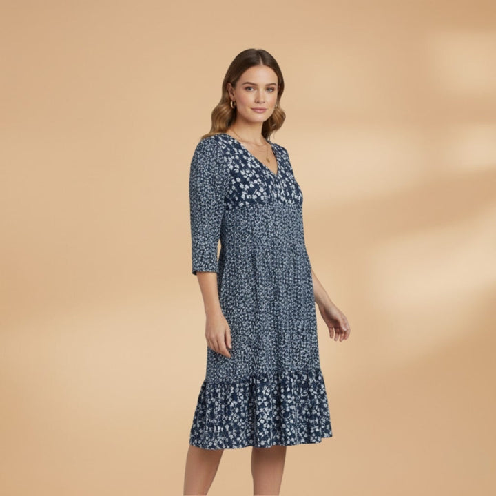 Dulce | Vestido Midi Estampado Mulher Decote V