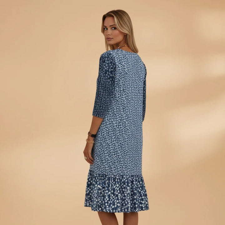 Violeta | Vestido Midi Estampado Mulher Decote V