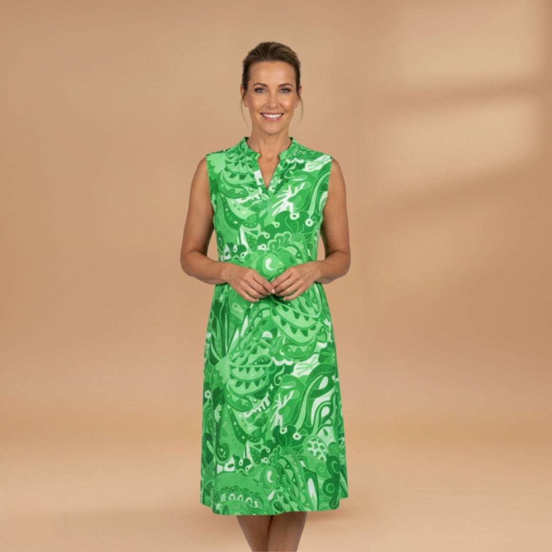 Sandra | Vestido Midi Estampado Mulher Decote V