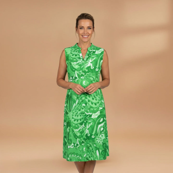 Sandra | Vestido Midi Estampado Mulher Decote V