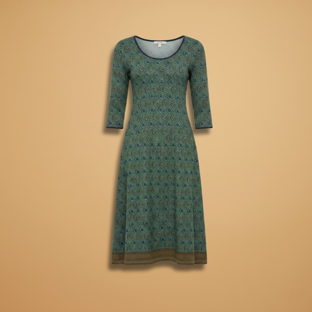 Eva | Vestido Midi Estampado Mulher Manga 3/4